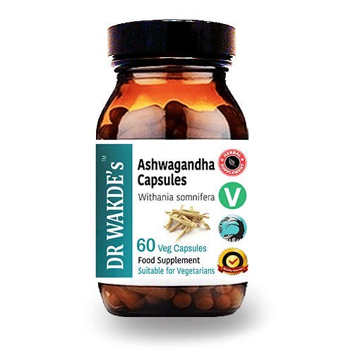 DR WAKDE'S Ashwagandha כמוסות (הודית גינזנג, עםניה somnifera, 60 Veg Caps, Plant-based Supplement, Ayurvedic Herb, All Natural, טבעוני)