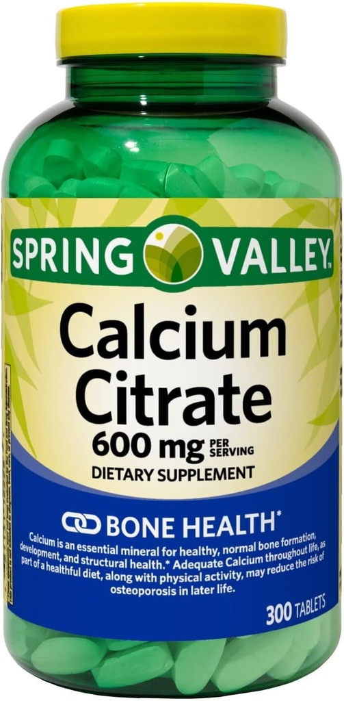 ikj Calcium Citrate Tablets Dietary תוסף 600 Mg 300 Count