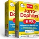 Jarrow Formulas Jarro-Dophilus EPS - 5 מיליארד Organisms Per Serve - 120 Enteric Coated Veggie Caps, Multi-Strain Probiotic - Intestinal & Immune Health, 120 Count (Pack of 2)