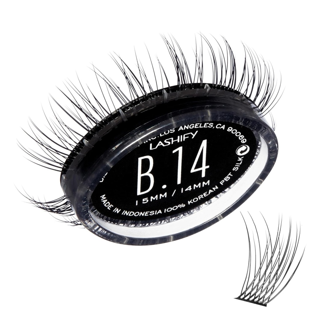 Lashify Bold 14mm Gossamer Eyelashs Refill, Black, Easy False Eyelashes עבור מראה טבעי