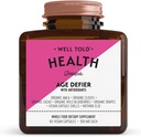 תוסף תמיכה בעור - Well Told Health Age Defier with Organic Amla, Cacao, ו Resveratrol של אורגני Grapes - non-GMO + טבעוני (60 קפסולות)