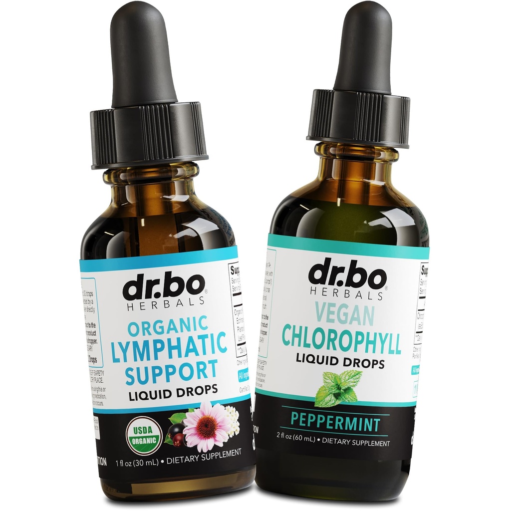 Lymphatic Drainage Supplements & Chlorophyl - אורגני לימפואטי תמיכה נוזל טיפות ניקוי ונוזל Chlorophyll טיפות אודור ניקוי גוף Detox - פנימי Deodorant Detox Drainage