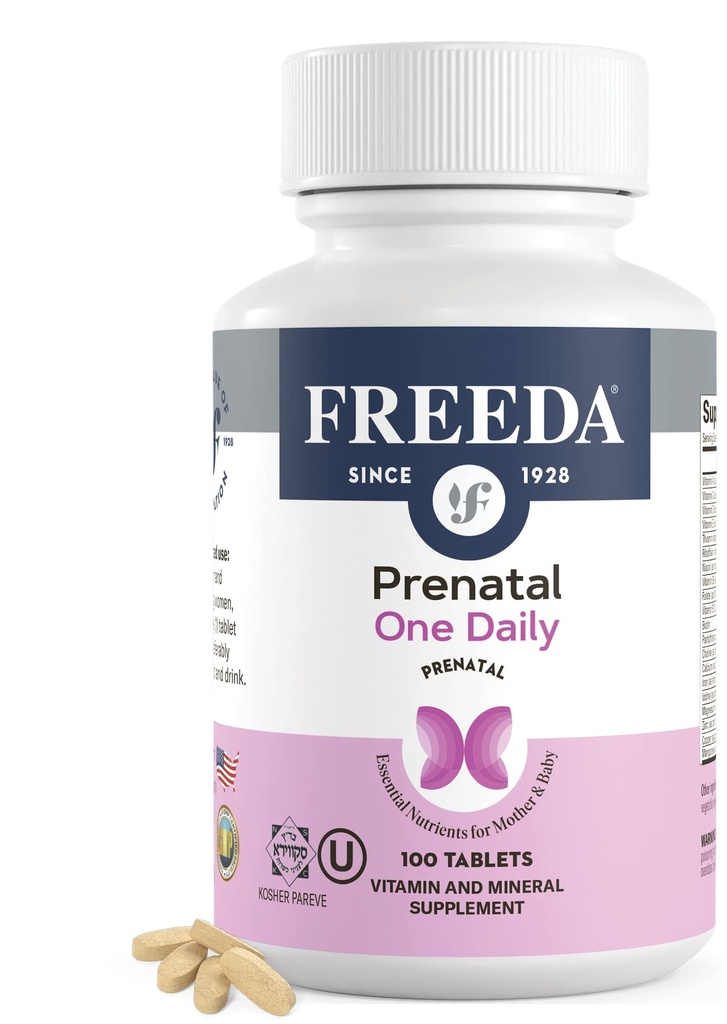ויטמין טרום לידתי חינם - כשר Prenatals - ויטמינים טרום לידתי עם ברזל, טרום לידתי Folic Acid, Choline, ויטמין D - One Daily Preal Multivitamin תמיכה לנשים בהריון ולאטטינג (100)
