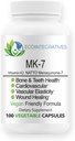 MK-7 (Vitamin K2 as menaquinone-7) Natural Natto - תמיכה בריאות העצם והשיניים, Cardiovascular, ו-Vound Healing - 100 קפסולות ירקות