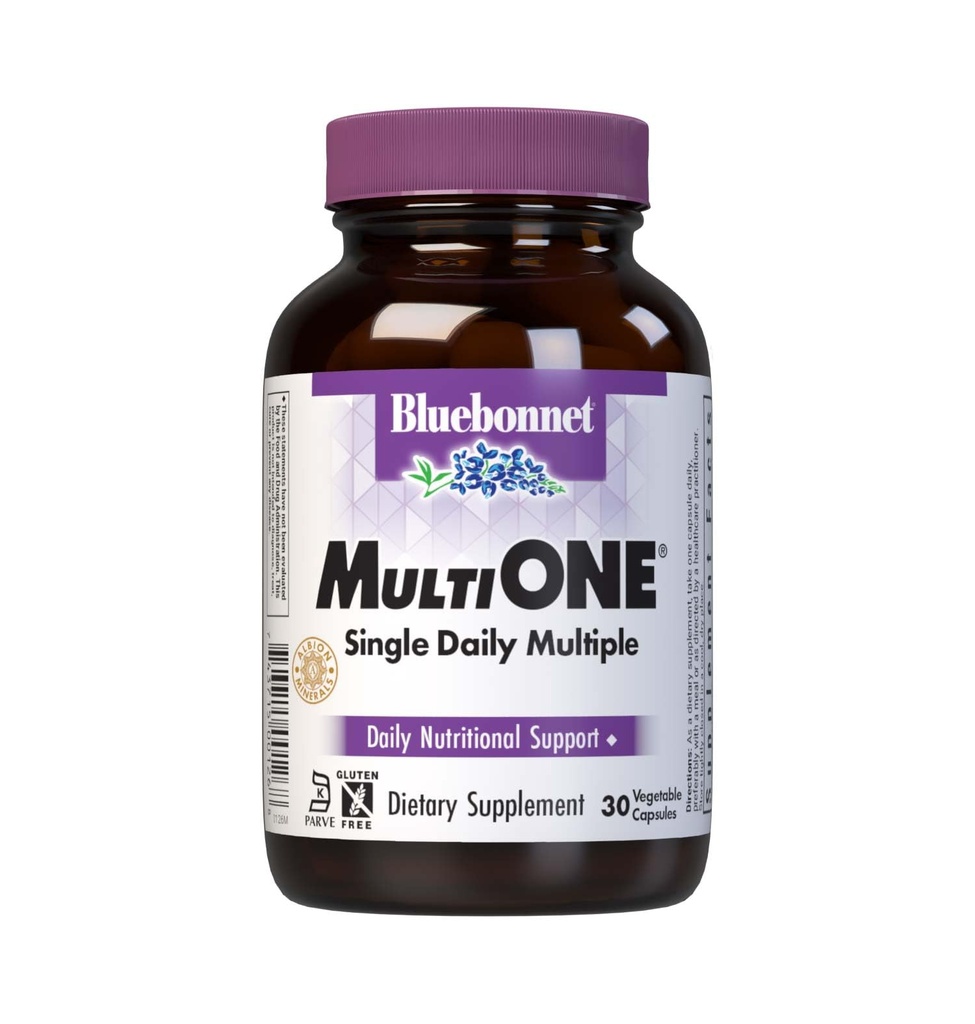 Bluebonnet Nutrition Mot One (עם ברזל), תמיכה יומית תזונתית *, Vegetarian Friendly, Kosher Certified, Gluten-Free, Milk-Free, 30 קפסולות ירקות, 30 משרתים