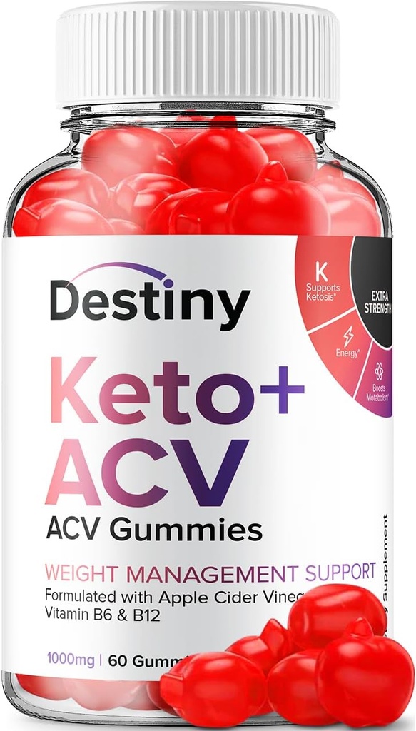 Destiny Keto ACV Gummies - Advanced Formula Destiny Keto Plus ACV Gummies, ניהול משקל,Destiny ACV Dietary תוספת נשים (60 חניכיים)