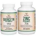 תוספת עץ כפולה Quercetin ו Zinc Bundle - תמיכה במערכת הבריאות של Immune (120 Count Quercetin ו 300 Count Zinc)