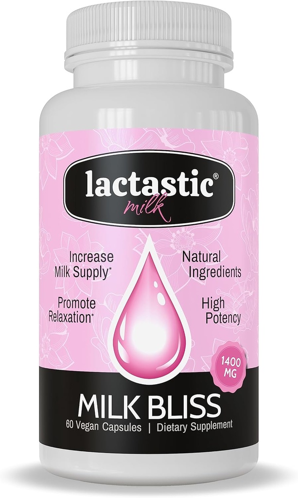 Lactastic® Milk BlissTM - High Potency Organic Lactation תוסף - אורגני Moringa, Milk Thistle, Passionflower & Valan Root - 60 קפסולות טבעוניות