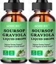 (2 Pack) Soursop Graviola נוזל טיפות | Soursop bitters נוזל w /Sea Mos, ויטמין C & Cinnamon עבור תמיכה תאים & Regeneration, Immunity, Liver, Zzz & Antioxidant | High Absorption טבעוני טבעוני טבעוני