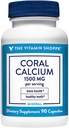ויטמין Shoppe אלמוג Calcium 1500MG - מקור בטוח של Calcium, Magnesium & Trace מינרלים לתמוך עצמות בריאות ושיניים (90 קפסולות)
