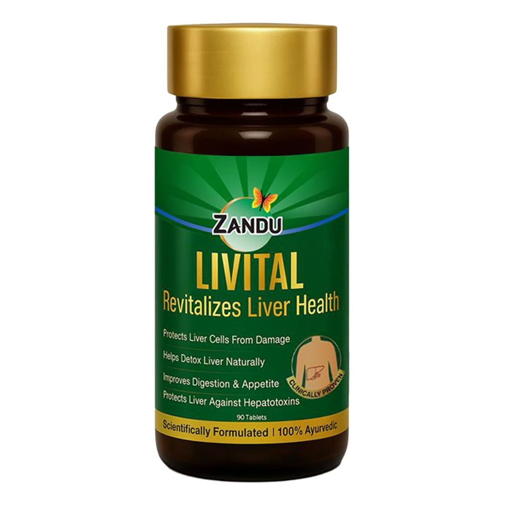 Zandu Livital Tablets, 100% Ayurvedic Ingredients, Protects Liver Against שונים Hepatotoxins; Beneficial in Fatty Liver
