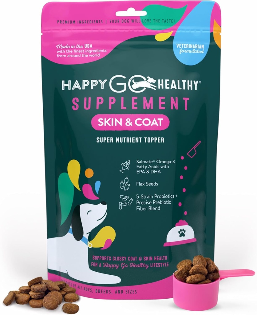 Skin & Coats for Dogs | All-Natural Itching Skin Relief & Advances Shiny Skin Coat for Dogs