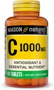 MASON NATURAL ויטמין C 1000 מ"ג, 100 יום אספקה, תומך מערכת החיסון בריאה, אנטי-חמצן חיוני, 1 Pack