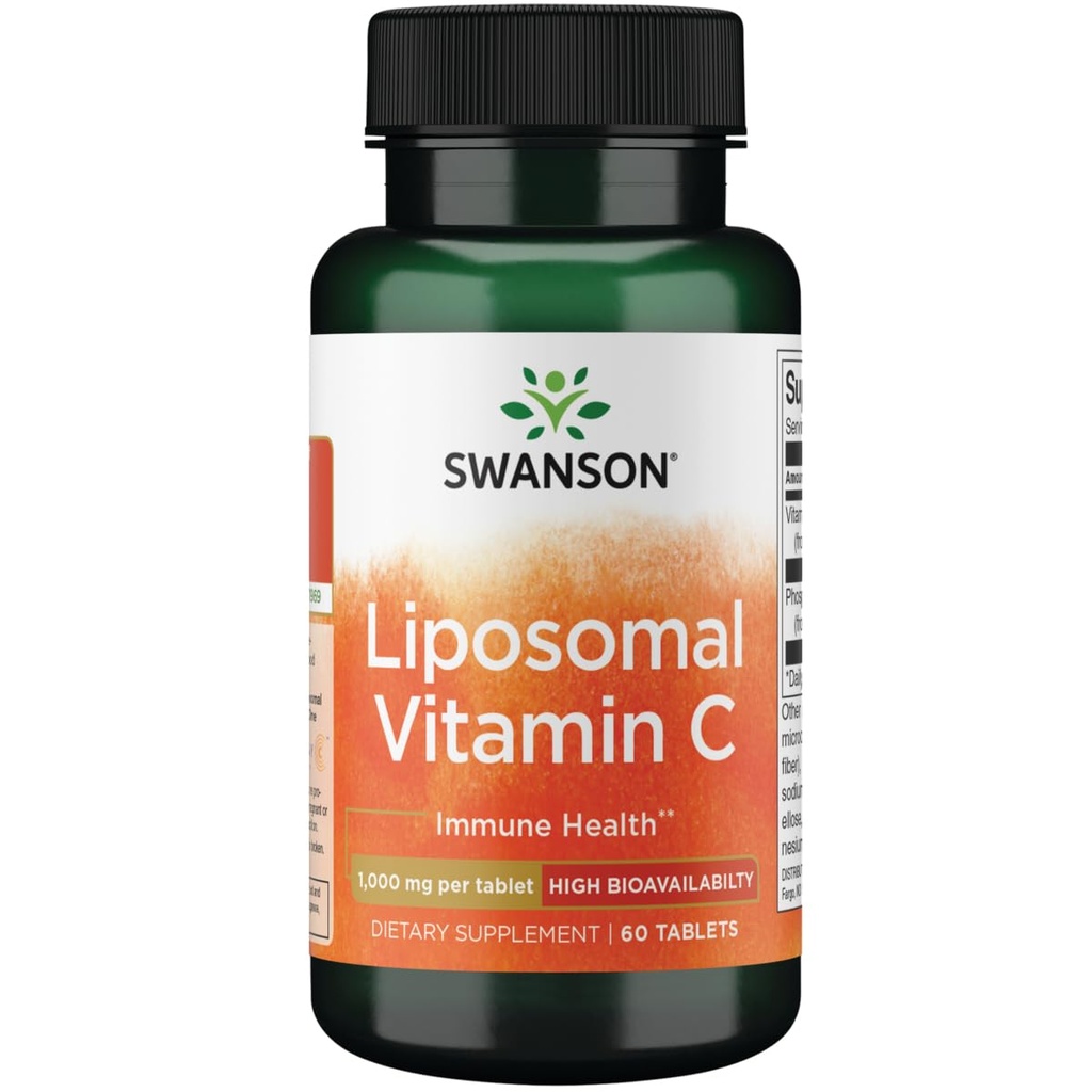 Swanson Liposomal ויטמין C - זמינות ביולוגית גבוהה 1000 מ"ג 60 Tabs