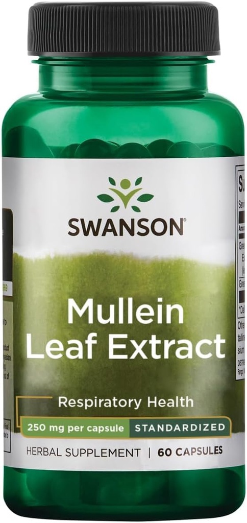 Swanson Mullein Leaf Extract Extract - סטנדרטי 250 מ"ג 60 קפסולות