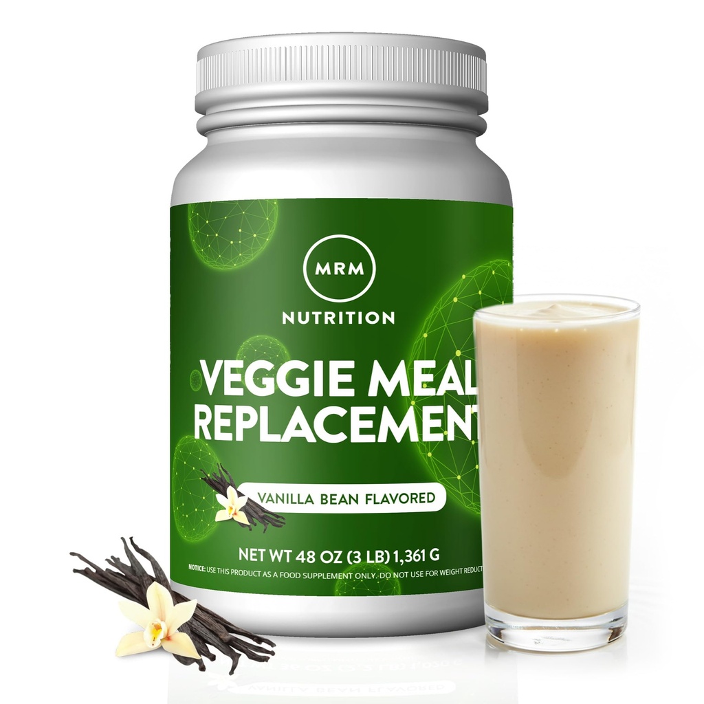 MRM Nutrition Veggie Meal החלפה חלבון | Vanilla Bean Flavored | 22 גרם חלבון צמחי מלא | Meal On-the-go | Mediate Hunger | Balanced מאקרו תזונה | 28 משרתים