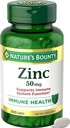 Nature's Bounty Zinc 50mg, Immune Support & Antioxidant תוסף, מקדם בריאות העור, 1 Caplet Per Day, Gluten Free, 250 Vegetarian Caplets