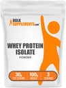 BulkSupplements.com אבקת חלבון Whey חלבונים Isolate - אבקת חלבון Whey, תוספי תזונה - Gluten חינם, 30g לכל משרת, 100g (3.5 oz) (Pack of 1)