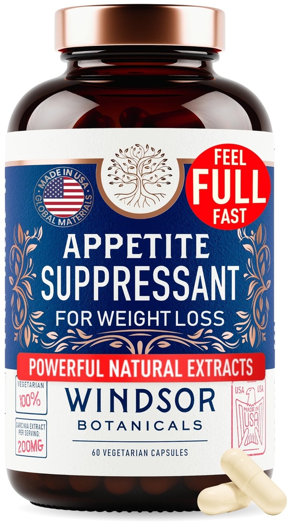 Appetite Suppressant לירידה במשקל - Garcinia Cambogia, Glucomannan Appetite Control תוספי ו Metabolism Booster for WeightLos - לרדת במשקל מהיר עבור נשים וגברים - 60 Veggie Diet Pills
