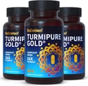 Bio Emblem Turmeric Curcumin עם קליני למד TurmiPure - תמיכה משותפת, תוספי דלקת בריאות תוספת Turmeric - 1 Small Cap Daily, 24x More Absorption Than Others - non-GMO, 90 משרתות