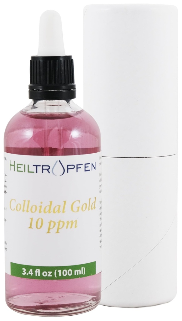 זהב קולואידי | 10 ppm | 3.4 Fl Oz - 100 מ"ל | Heiltropfen