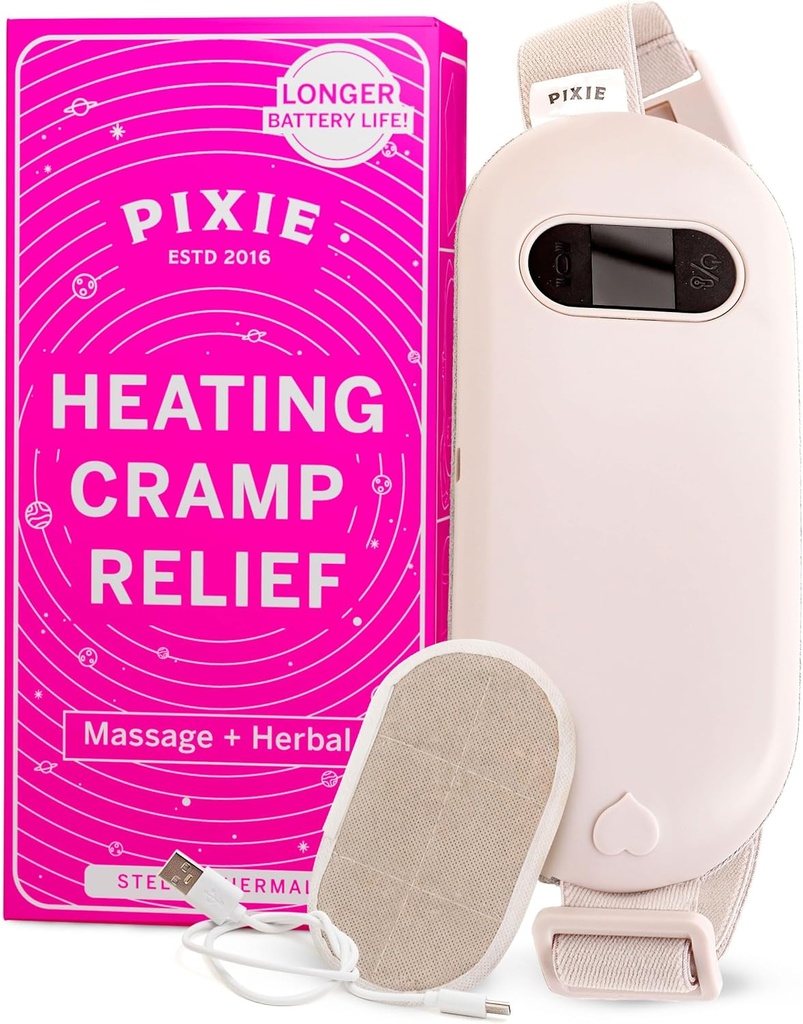 Pixie Rechargeable Heating Pad for Cramps - Herbal Heat Belt for Back Pain - Natural Relief with Reusable Heating Packs - מתנה למחשבה לנשים ולנערות