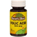 לוח השנה של Nature's Bell Folic Acid 1000mcg Tablet 100 Count (3 Pack)
