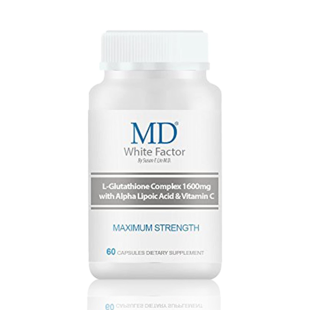 MD White Factor - Glutathione תוסף עם נוגדנים יעילים, ויטמין C & Lipoic Acid