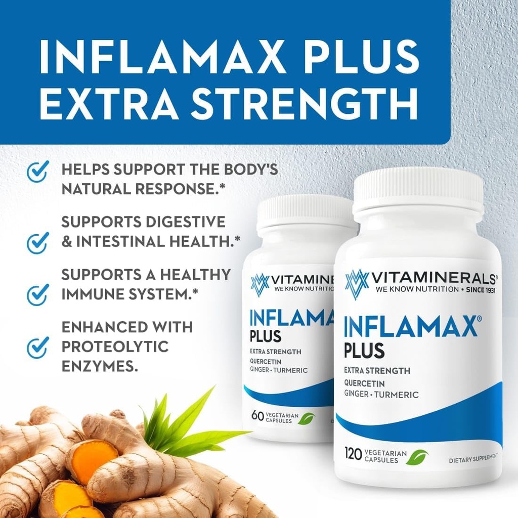ויטמינים - 121+ Inflamax® Plus | Quercetin | Proteolytic Enzymes