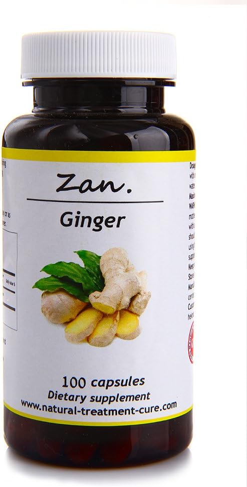 Hekma Center Pure ג'ינג'ר Root - Zingiber Officinalis - 100 קפסולות מפחיתות את נאוזה - טבעוני