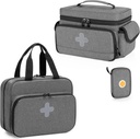CURMIO Medicine Storage Bag Empty, Lockable Pill Bottle ארגן עם Portable Zippered Pouches for First Aid Kits, Box for Home and Travel