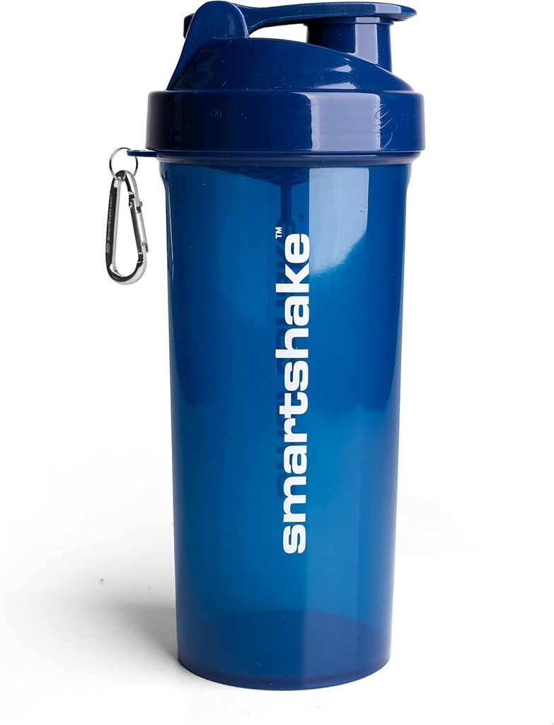 חלבון Smartshake Lite Shakerבק 1000 מ"ל | Leakהוכחה שיקר שותה בקבוק לשקות חלבונים | Clear Polypropylene Water Bottle, BPA חינם אבקת Shaker עבור גברים ונשים, הצי הכחול הכחול