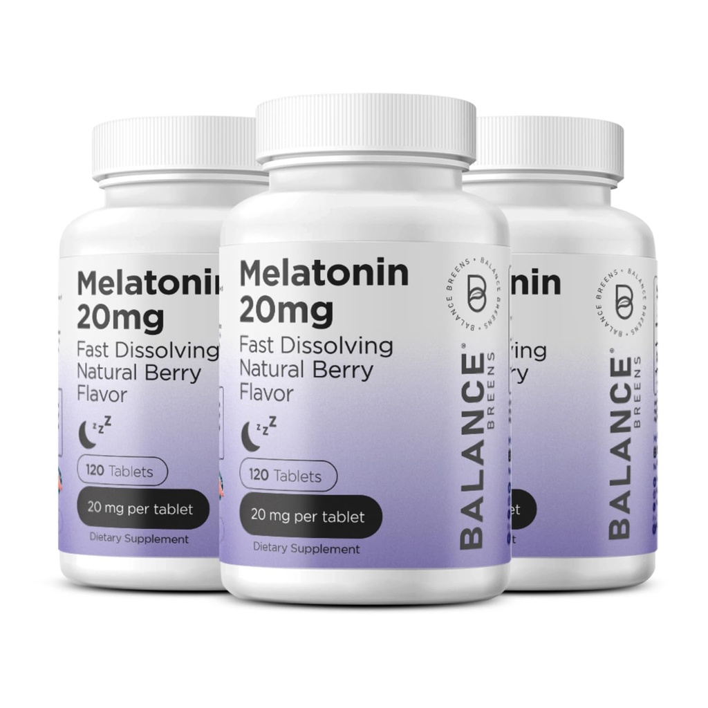 יתרום מלטונין 20 מ"ג טבליות מלוטשות מהירות - High Potency, Fast Acting, Natural Sleep Support - Sleep Aids for Adults - Non-Groggy, Drug-Free Formula - 120 כדורי שינה