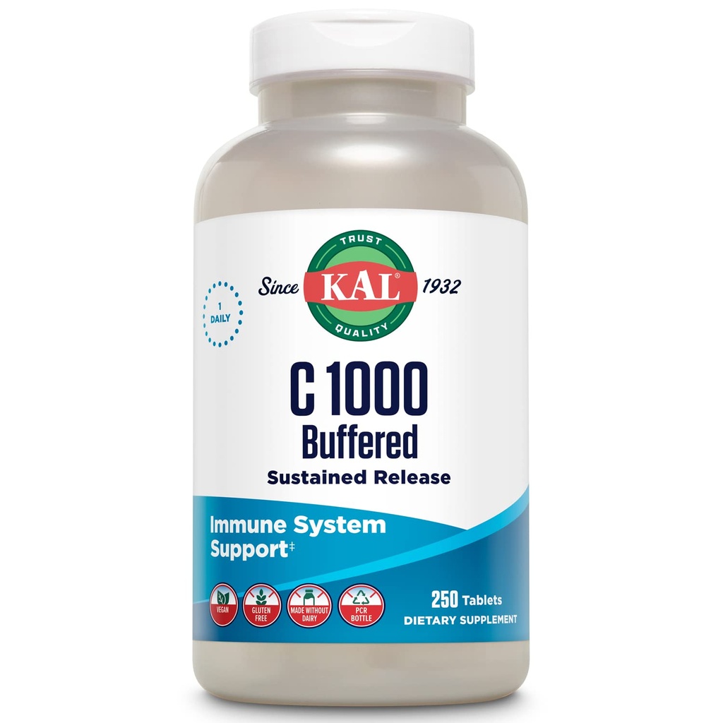 KAL C-1000 Buffered Sustained Release Tablets, 1000 מ"ג, 250 הרוזן