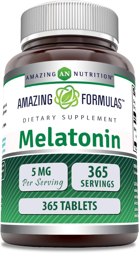 פורמולה מדהימה מלטונין 5 Mg Tablets תוסף | Non-GMO Gluten Free | Made in USA (365)