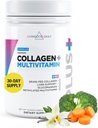 Livingood Daily Collagen אבקת עבור נשים וגברים, Vanilla, Grass פד חלבון, hydrolyzed Collagen Peptides עם ויטמין C & Multi ויטמינים לשיער, עור, ריח ובריאות, גלוט חינם, 30 משרתות