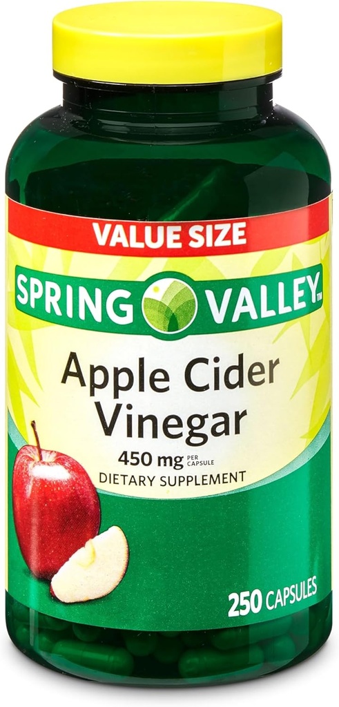 Apple Cider Vinegar כמוסות 450 מ"ג - תוסף ACV לבריאות, 250 הרוזן - Apple Cider Vinegar Pills, Vinagre de Manzana Capsulas