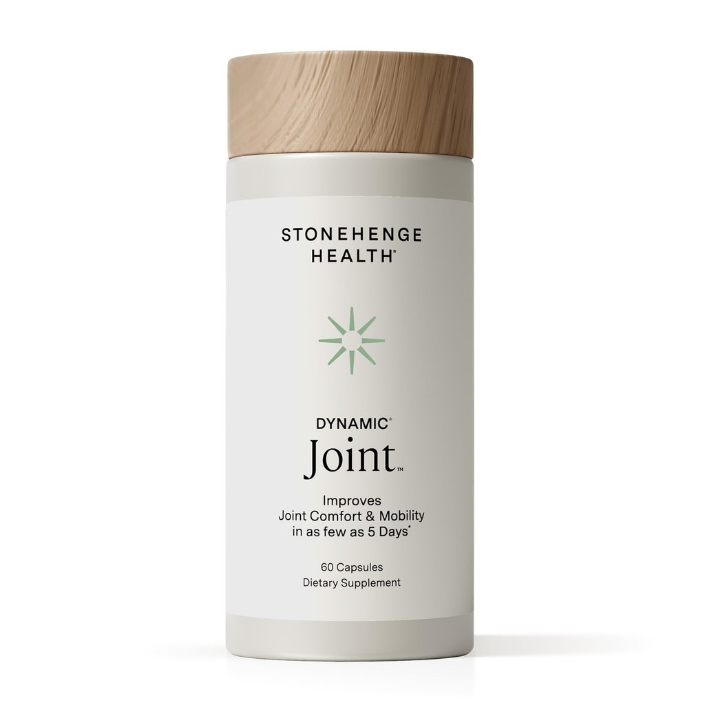 Stonehenge בריאות דינמי תוספת בריאות משותפת - תמיכה מהירה פעולה עם AprèsFlex® Boswellia, MSM, Multi-Type Collagen, Turmeric, Bromelain, ויטמינים C & D3 - תומך נוחות משותפת - 60 קפסולות