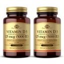Solgar ויטמין D3 (Cholecalciferol) 10 mcg (400 IU) - 100 Softgels, Pack של 2 - מסייע לשמור על עצמות בריאות ושיניים - תמיכה במערכת החיסון - Non-GMO, Gluten Free, חלב חינם - 200 שרתי Total
