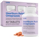 Curist Omeprazole 20mg טבליות - 42 Count Delayed-Release Tablets - Acid Reflux Medicine for Heartburn Relief