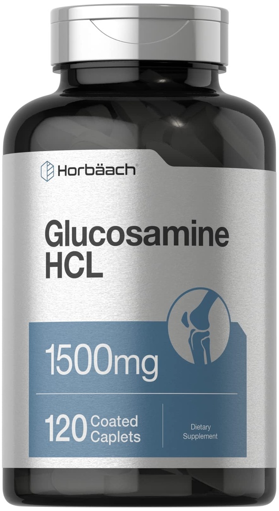 Horbäach Glucosamine HCL | 1500mg | 120 Caplets | Non-GMO ו- Gluten Free Supplement