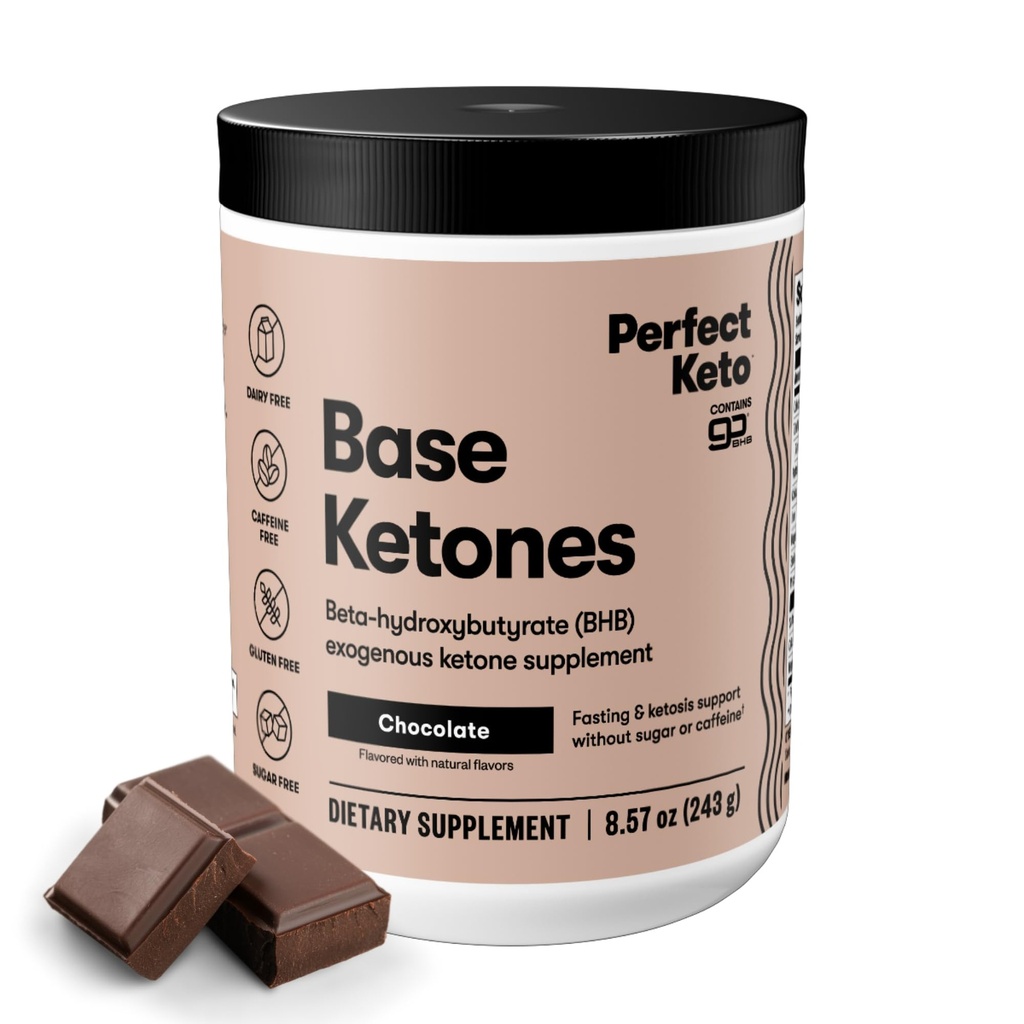 אבקת Keto Exogenous Ketones, BHB מלחים עבור Ketosis & Fasting תמיכה, אלקטרוליטים עבור הידרה, Caffeine חינם אנרגיה, שוקולד, 8.57 oz