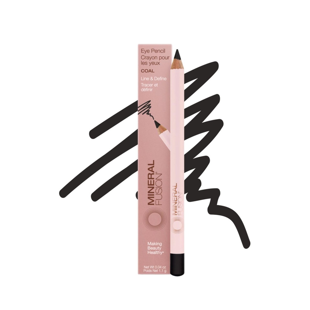 מינרלוז'ן עין Pencil, Black Eyeliner עם Soothing Chamomile, Meadowfoam & ויטמין E, Velvety Smooth, Hypoallergenic Eye Makeup to Line & Define, Long-Lasting Eyeliner Pencil, Coal, 0.04 Oz4 Oz