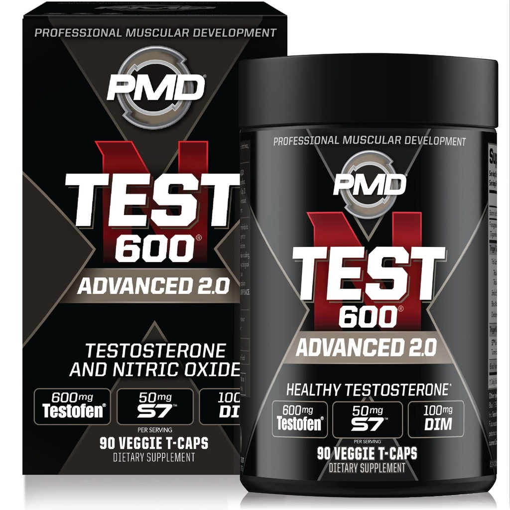 PMD ספורט N-Test 600 מתקדם Nitric Oxide Booster עבור גברים - עם בדיקה קלינית למד Testofen - שריר Lean וחוזק מקבל עם דיכוי Estrogen (90 Veggie - קפיצות)
