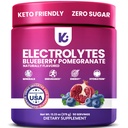 אבקת Keppi Electrolytes - Blueberry Pomegranate Flavor 50 משרתים - No Sugar hydrotion תוסף עם Potassium, Magnesium, Sodium - Keto, טבעוני, מהיר ידידותי, Zero Calorie אלקטרוליטה שתיה