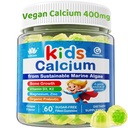 ילדים Calcium חניכיים + ויטמין D3 K2, Magnesium, Zinc, תוספת Absorption Algae Calcium תוסף עבור ילדים Gentle to Stomach, עצמות, שיניים, שרירים, מוח, סוכר חינם צ 'כיויטמינים ילדים 4, 60 ספירות