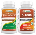 Best Naturals Cal Mag Zinc עם ויטמין D3 & ויטמין C 1000 מ"ג