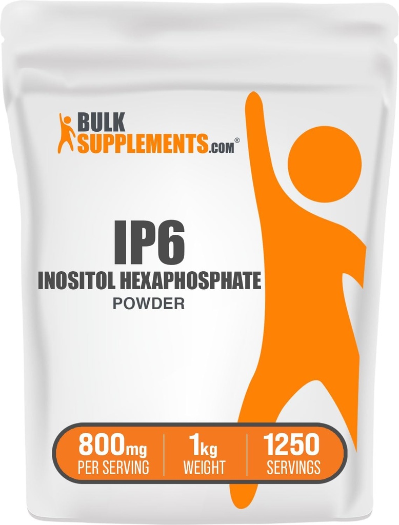BulkSupplements.com IP6 אבקה - Inositol Hexa פוספט, תוסף IP6 - Inositol עבור תמיכה Immune, Gluten Free, 800 מ"ג לשרת, 1kg (2.2 lbs) (Pack of 1)