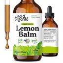 Wild & אורגני לימון Balm Tincture - תוספת תמיכה Mood - Melissa Lemon Balm Leaf Extracts - טבעוני, סוכר ואלכוהול חינם קלוריות תוספת - 4 fl oz