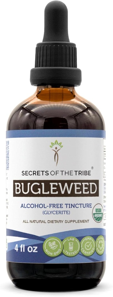 בוגוורד USDA אורגני | Alcohol-FREE Extracts, High-Potency Herbal Drops, Respiratory System | Made From 100% Certified Organic Organic Bagleweed (Ze Lan, Lycopus Virginicus) Dried Herb 4 ozozros